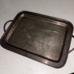 Pottery Barn Silver Rectangular Tray